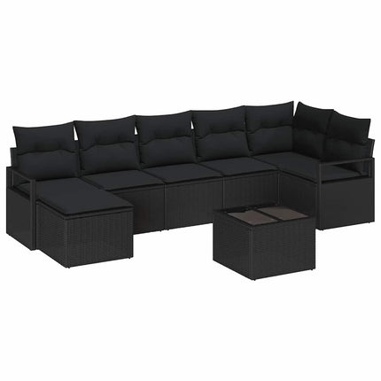 Soffset med kudde 8 pcs Svart konstrotting