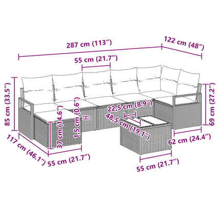 Soffset 8 pcs Brun konstrotting