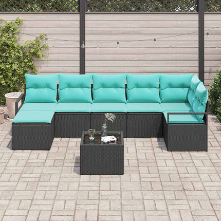 Soffset med kudde 8 pcs Svart konstrotting
