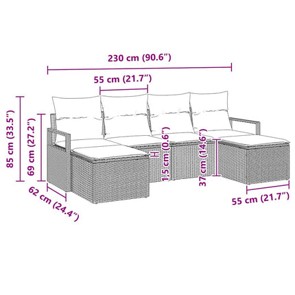 Soffset 6 pcs Brun konstrotting