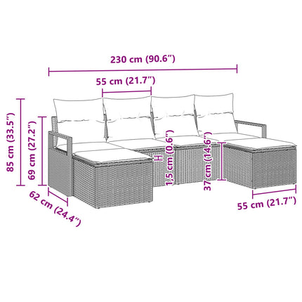 Soffset 6 pcs Brun konstrotting
