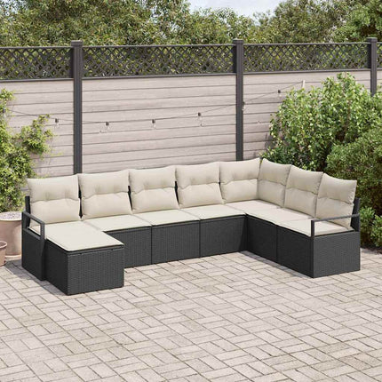 Soffset med kudde 8 pcs Svart konstrotting