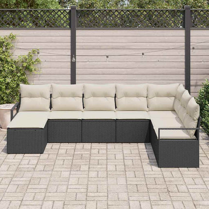 Soffset med kudde 8 pcs Svart konstrotting