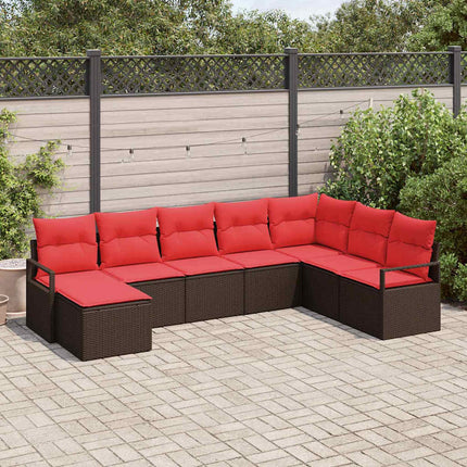 Soffset med kudde 8 pcs Brun konstrotting