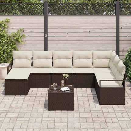 Soffset med kudde 9 pcs Brun konstrotting