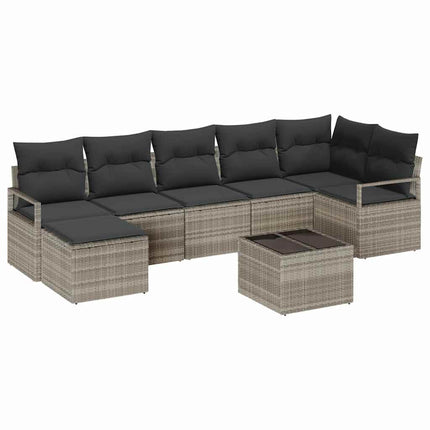 Soffset med kudde 9 pcs Ljusgrå konstrotting