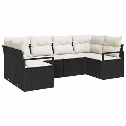 Soffset med kudde 6 pcs Svart konstrotting