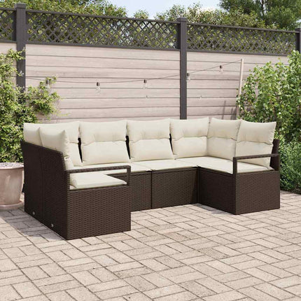 Soffset med kudde 6 pcs Brun konstrotting