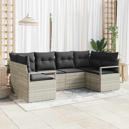 Soffset med kudde 6 pcs Ljusgrå konstrotting