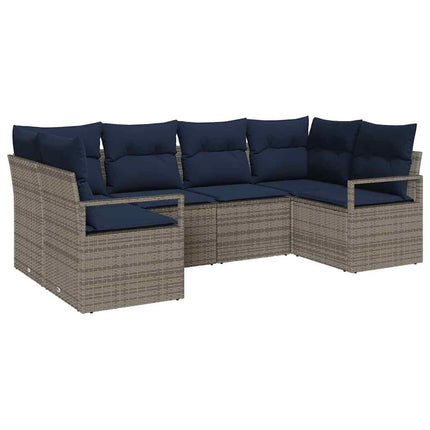 Soffset 6 st Grå [Syntetisk]: Poly Rattan