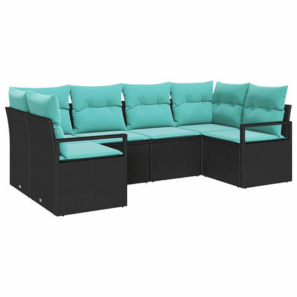Soffset 6 st Svart [Syntetisk]: Poly Rattan