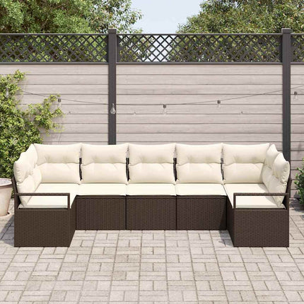 Soffset med kudde 7 pcs Brun konstrotting