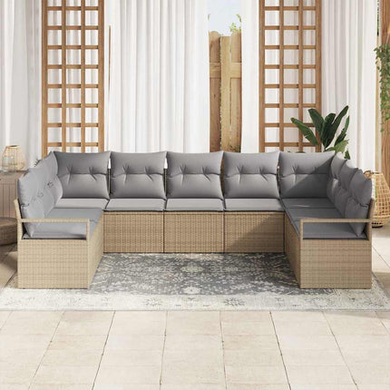 Soffset med kudde 7 pcs Beige konstrotting