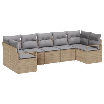 Soffset med kudde 7 pcs Beige konstrotting