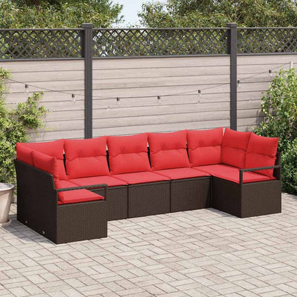 Soffset med kudde 7 pcs Brun konstrotting
