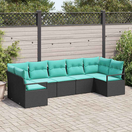 Soffset med kudde 7 pcs Svart konstrotting