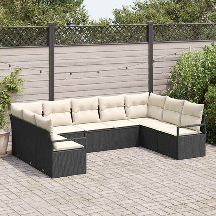 Soffset med kudde 9 pcs Svart konstrotting