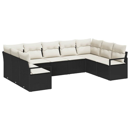 Soffset med kudde 9 pcs Svart konstrotting