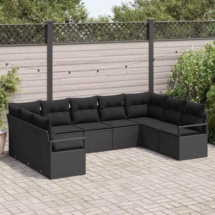Soffset med kudde 9 pcs Svart konstrotting