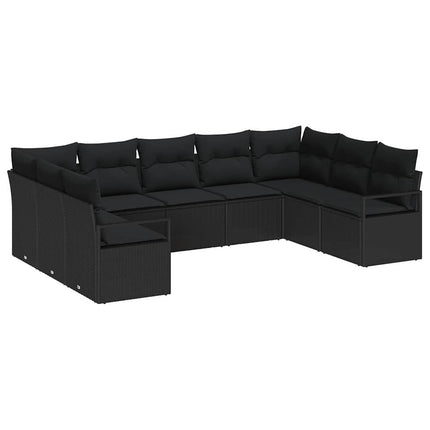Soffset med kudde 9 pcs Svart konstrotting
