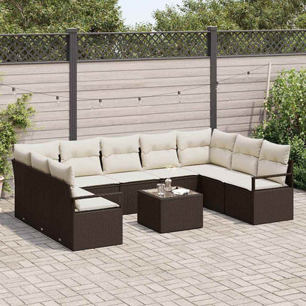 Soffset med kudde 10 pcs Brun konstrotting