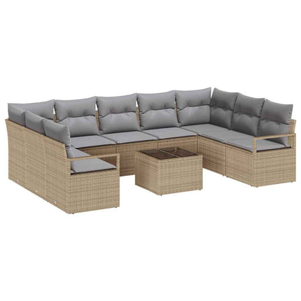 Soffset med kudde 10 pcs Beige konstrotting
