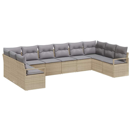 Soffset med kudde 10 pcs Beige konstrotting