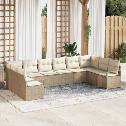 Soffset med kudde 10 pcs Beige konstrotting