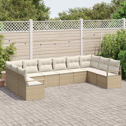 Soffset med kudde 10 pcs Beige konstrotting