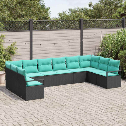 Soffset med kudde 10 pcs Svart konstrotting