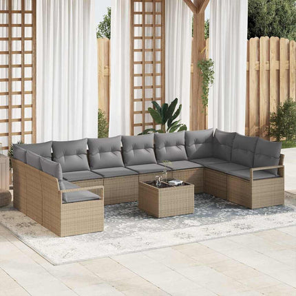 Soffset med kudde 11 pcs Beige konstrotting