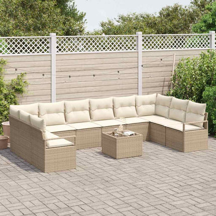 Soffset med kudde 11 pcs Beige konstrotting