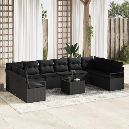 Soffset med kudde 11 pcs Svart konstrotting