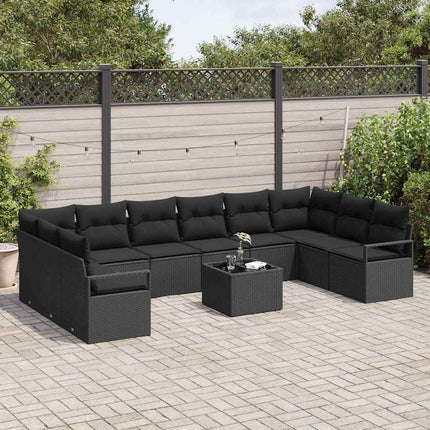 Soffset med kudde 11 pcs Svart konstrotting