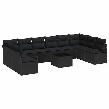 Soffset med kudde 11 pcs Svart konstrotting