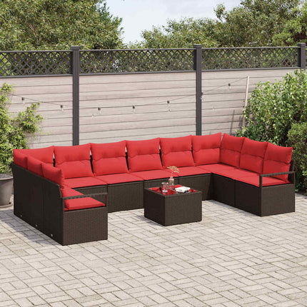 Soffset med kudde 11 pcs Brun konstrotting