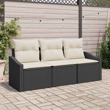 Soffset med kudde 3 pcs Svart konstrotting