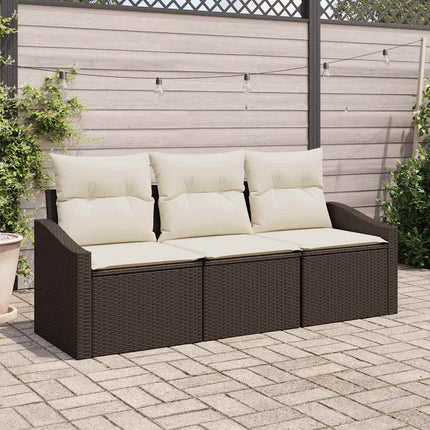 Soffset med kudde 3 pcs Brun konstrotting