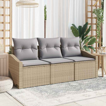 Soffset med kudde 3 pcs Beige konstrotting