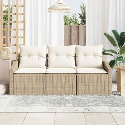 Soffset med kudde 3 pcs Beige konstrotting