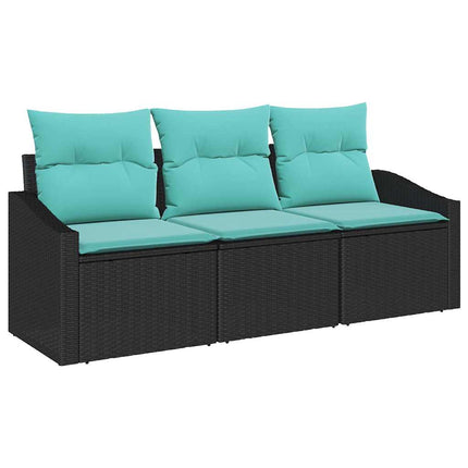 Soffset med kudde 3 pcs Svart konstrotting