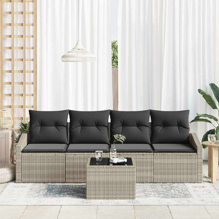 Soffset med kudde med kudde 5 pcs Ljusgrå konstrotting