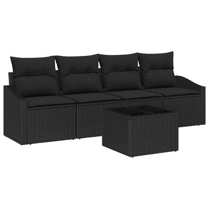 Soffset med kudde med kudde 5 pcs Svart konstrotting