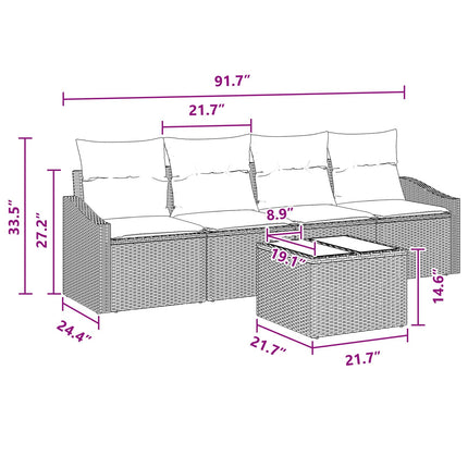 Soffset 5 st 3-Antal sittplatser Svart och Turkos konstrotting