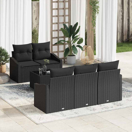 Soffset med kudde med kudde 6 pcs Svart konstrotting