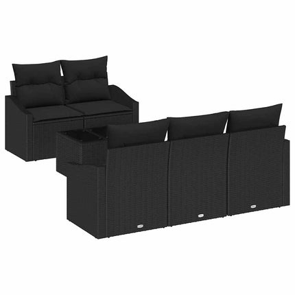 Soffset med kudde med kudde 6 pcs Svart konstrotting