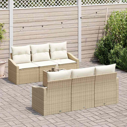 Soffset med kudde 7 pcs Beige och gräddfärgad konstrotting