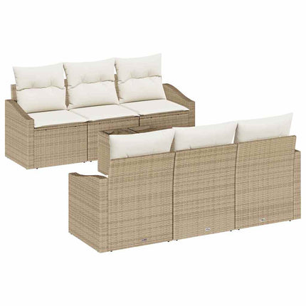 Soffset med kudde 7 pcs Beige och gräddfärgad konstrotting