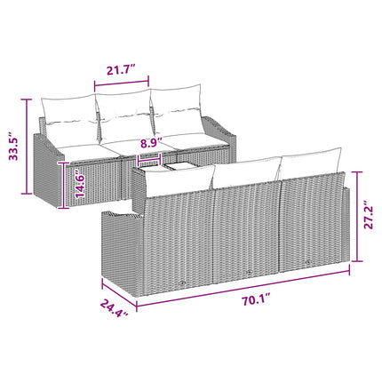 Soffset 7 st 3-Antal sittplatser Svart och Turkos konstrotting