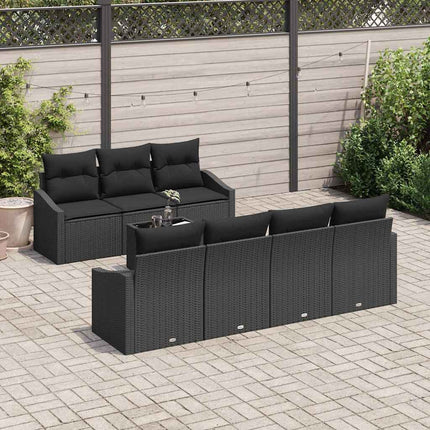 Soffset med kudde med kudde 8 pcs Svart konstrotting